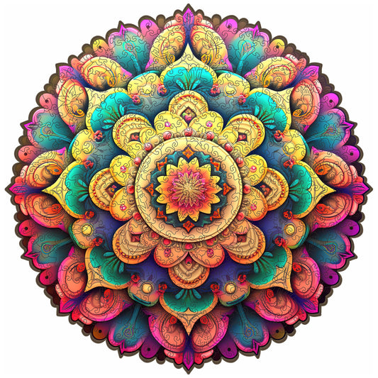 Flower wooden jigsaw puzzle for adults with unique shaped pieces