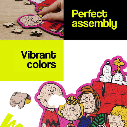 Snoopy Friends wooden puzzle with laser-cut wood pieces