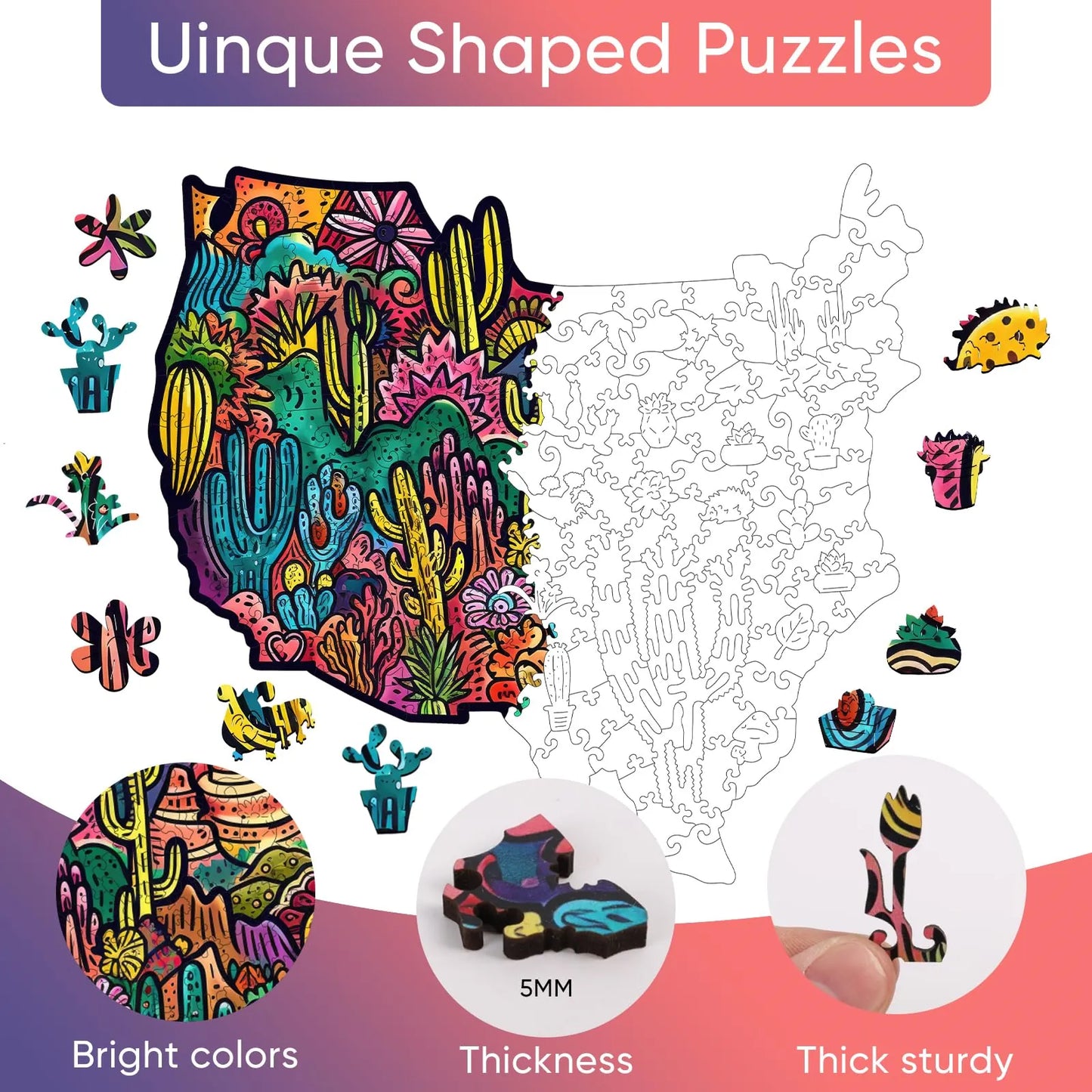 Wooden jigsaw puzzle gift – garden map design