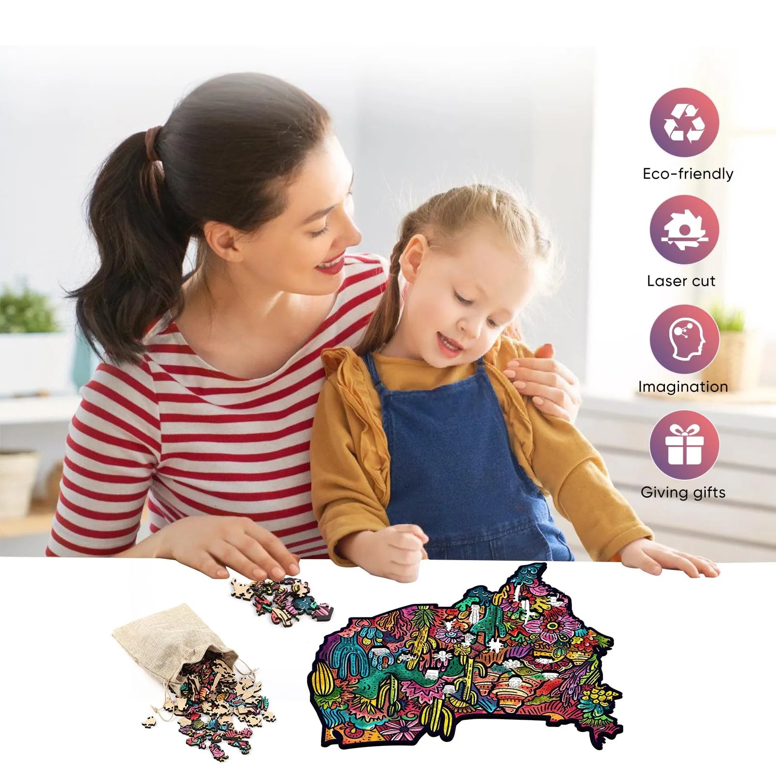 Garden map wood puzzle for adults – 200 and 500 piece options