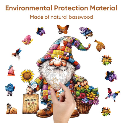Gnomes design wooden jigsaw puzzle for adults