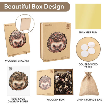 Hedgehog design wooden jigsaw puzzle for adults