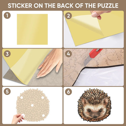 Whimsical wooden jigsaw puzzle – adorable hedgehog design