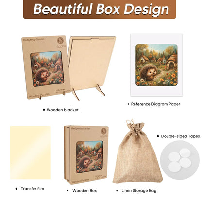 Hedgehog design wooden jigsaw puzzle for adults
