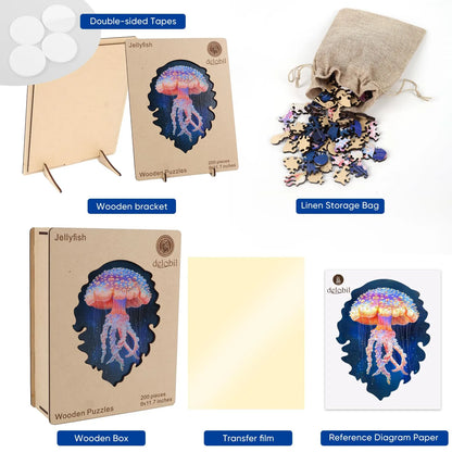 Jellyfish design wooden jigsaw puzzle for adults