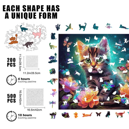 Wooden jigsaw puzzle gift – kitten cat design