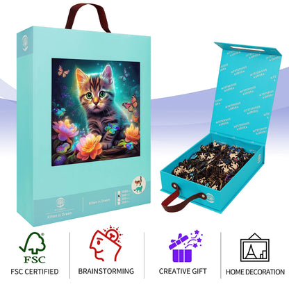 Kitten design wooden jigsaw puzzle for adults and kids