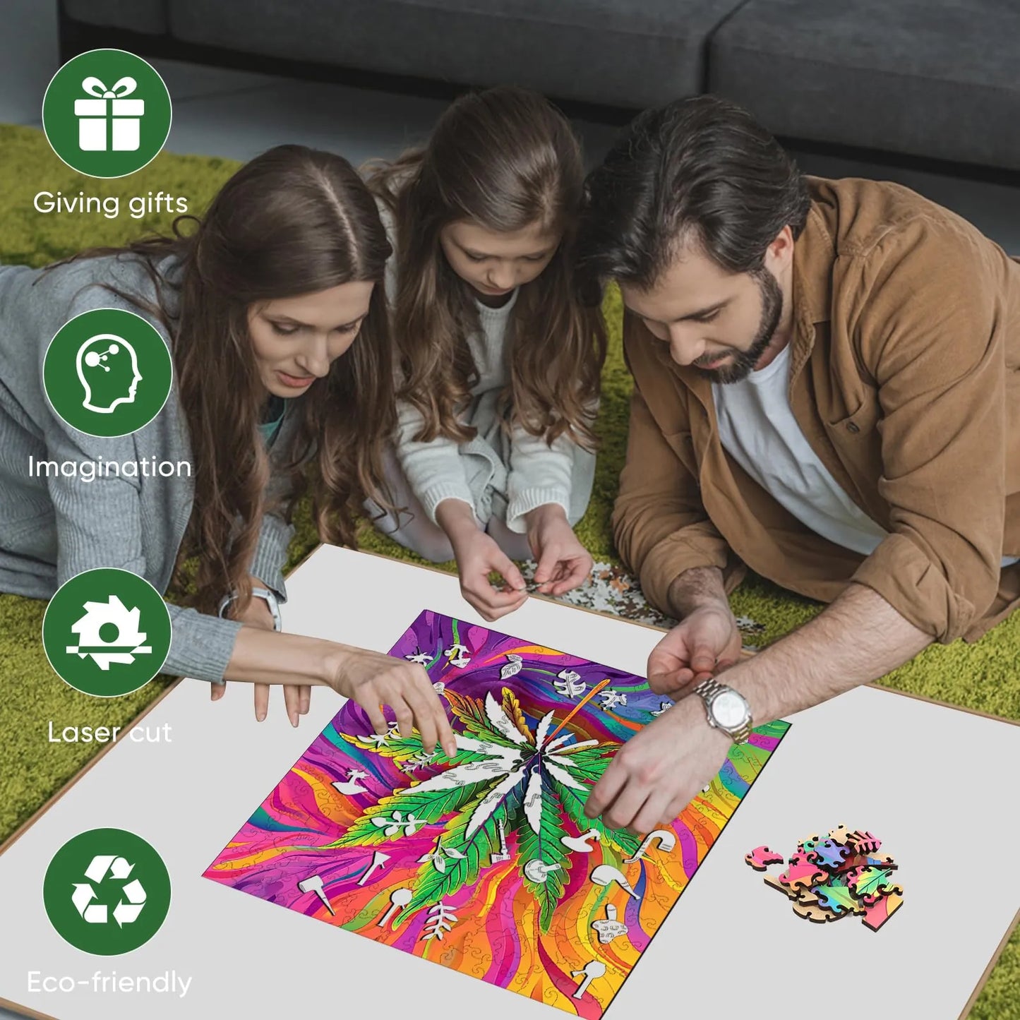 Leaf wood puzzle for adults – 200 and 500 piece options