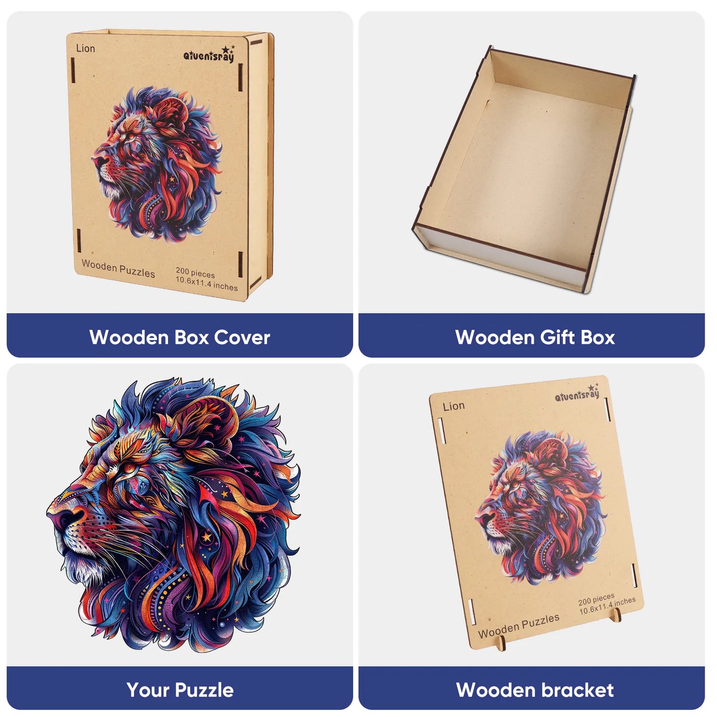 Lion II design wooden jigsaw puzzle for adults