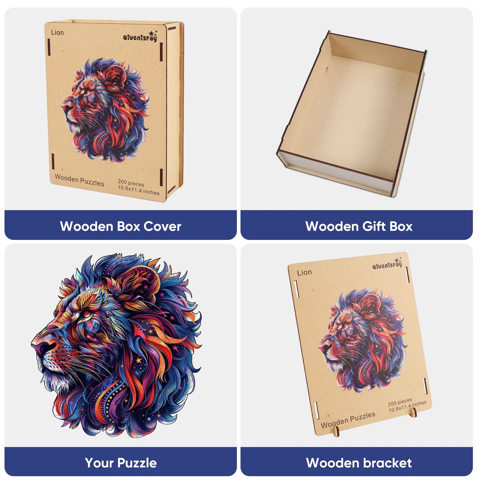Lion II design wooden jigsaw puzzle for adults