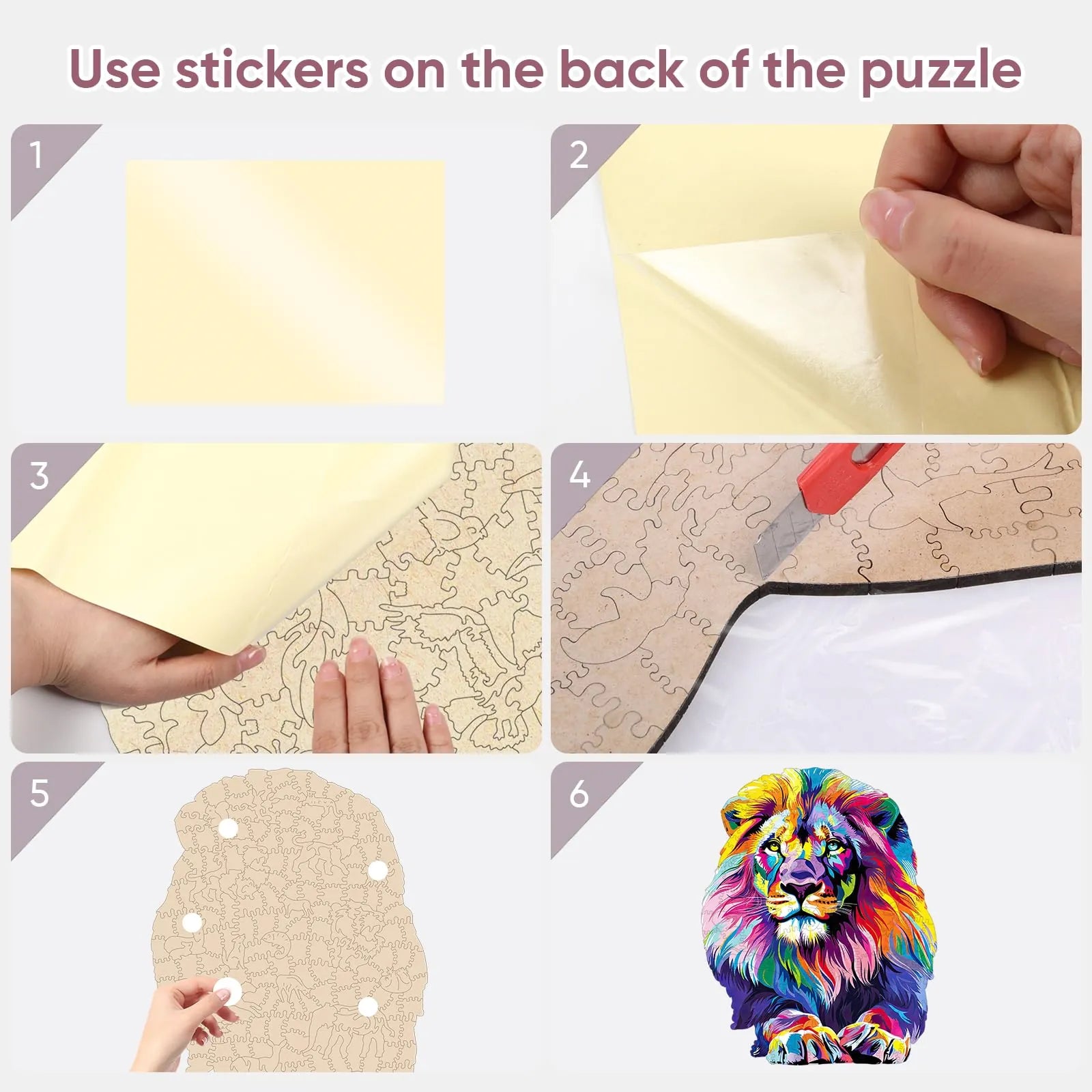 Wooden jigsaw puzzle gift – lion wildlife design