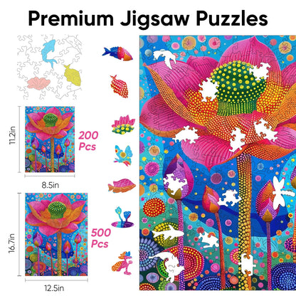 Lotus wood puzzle for adults – 200 and 500 piece options