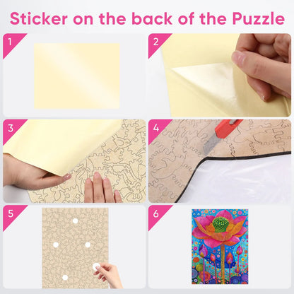 Wooden jigsaw puzzle gift – lotus flower design