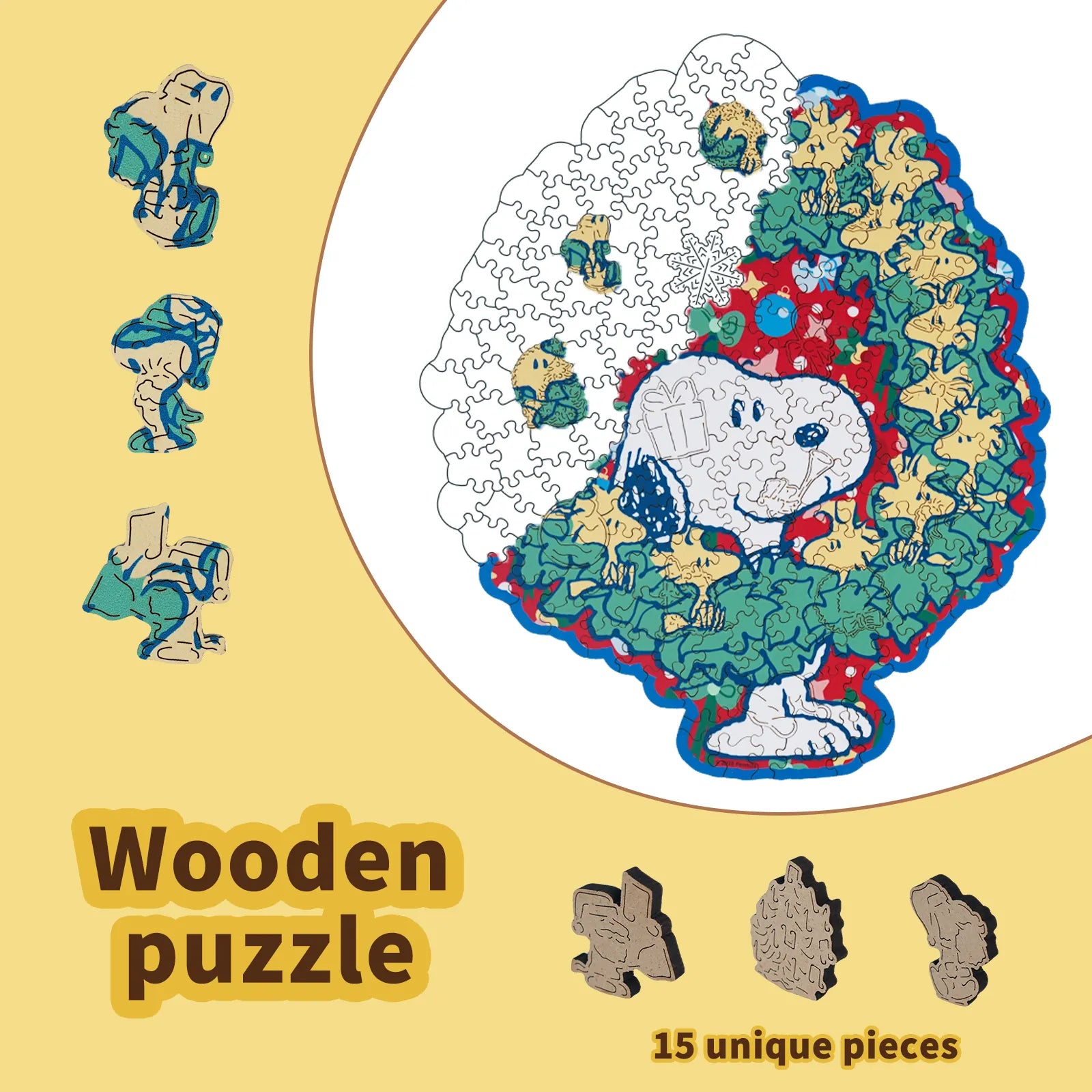 Snoopy Merry Moments wooden puzzle – 200 piece edition