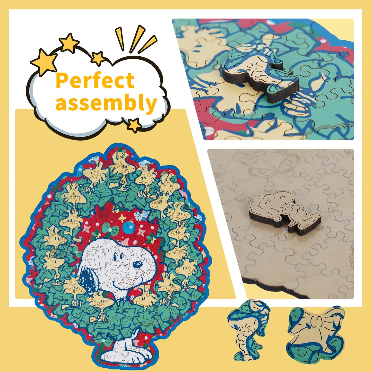 Licensed Peanuts wooden jigsaw puzzle – Merry Moments Together