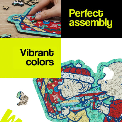 Wooden jigsaw puzzle gift – Snoopy Merry Unwrapping design
