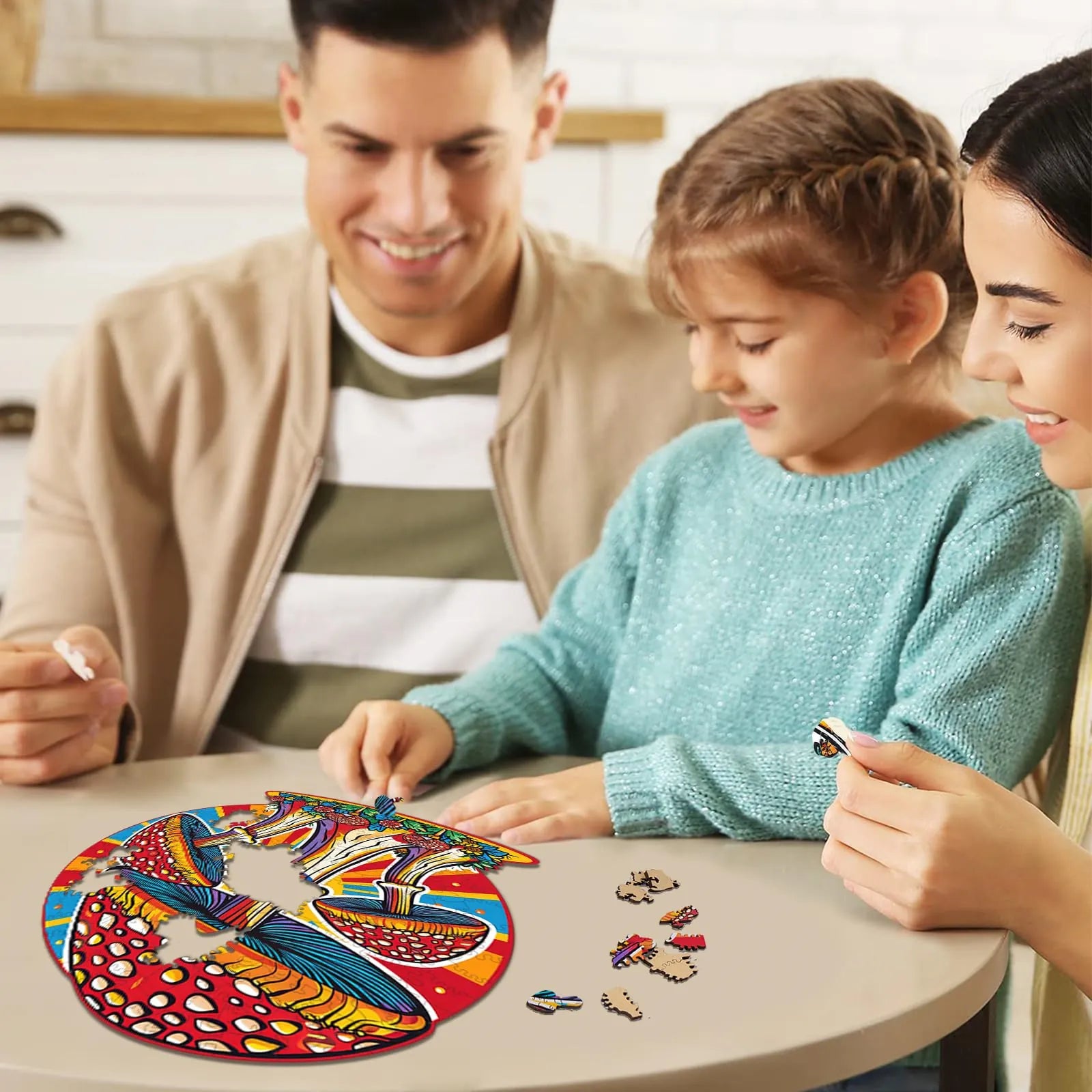 Mushroom wood puzzle for adults – 200 and 500 piece options