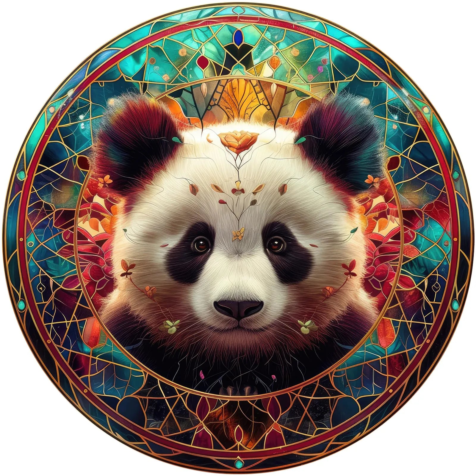 Panda wooden jigsaw puzzle for adults with unique shaped pieces