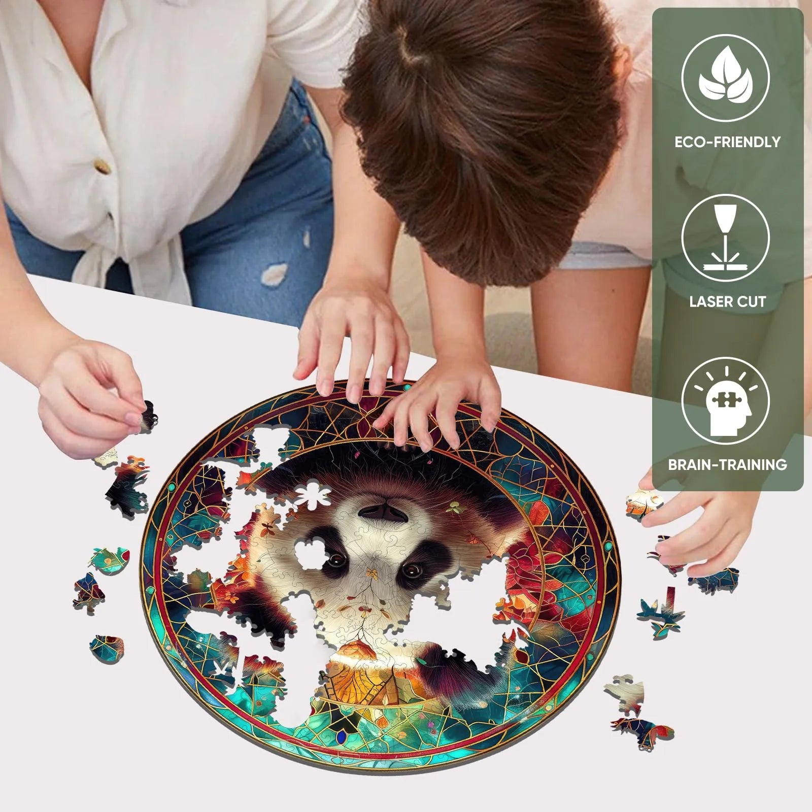 Panda wood puzzle for adults – 200 and 500 piece options