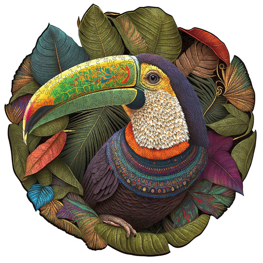 Parrot wooden jigsaw puzzle for adults with unique shaped pieces