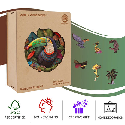 Parrot design wooden jigsaw puzzle for adults