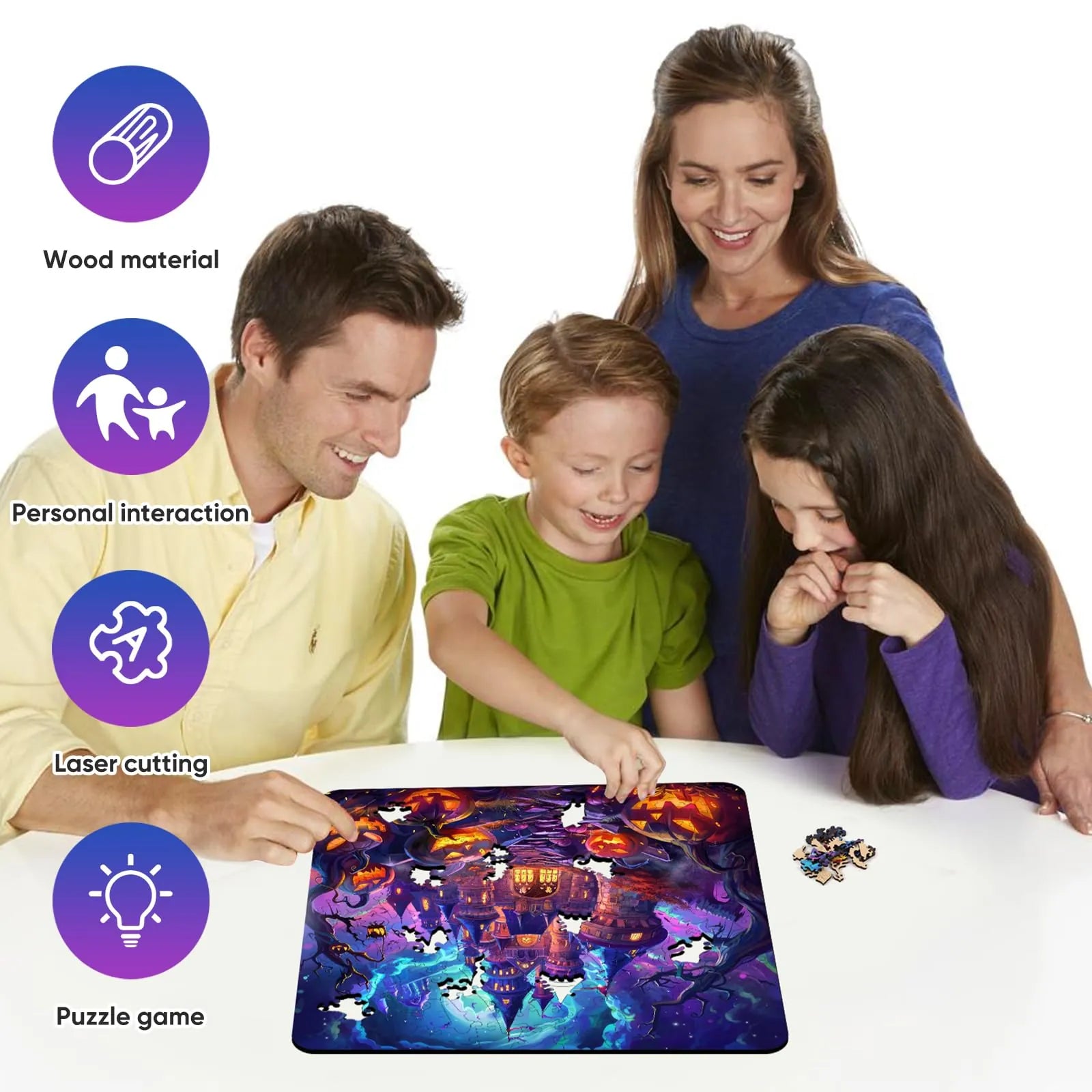 Pumpkin castle wood puzzle for adults – 200 and 500 piece options