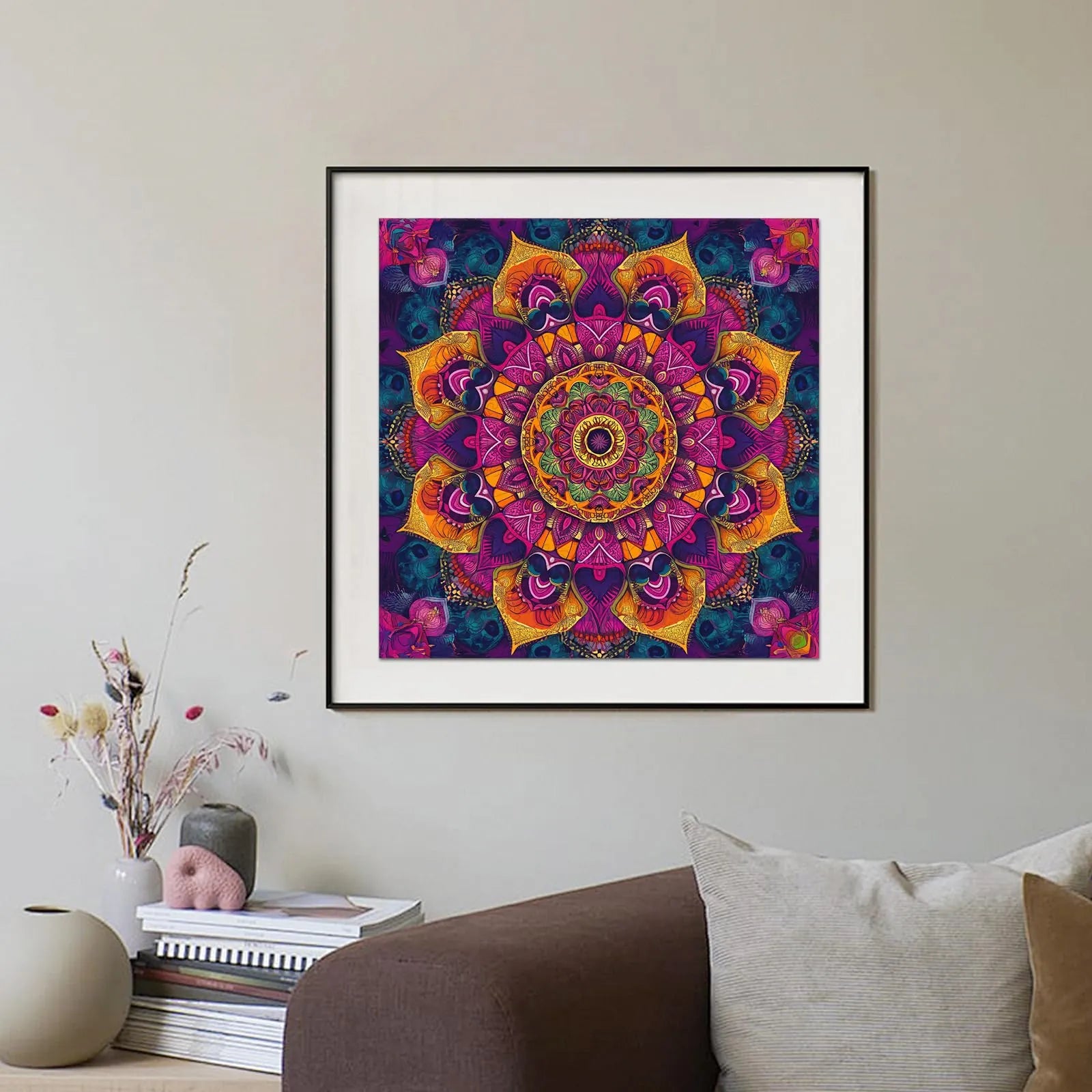 Geometric wooden jigsaw puzzle – purple mandala design by WoodAha