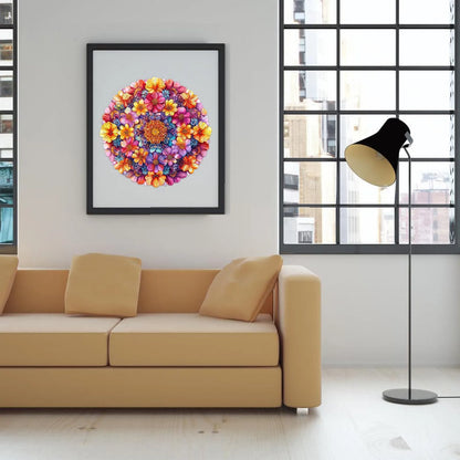Floral wooden jigsaw puzzle – round flower design by WoodAha
