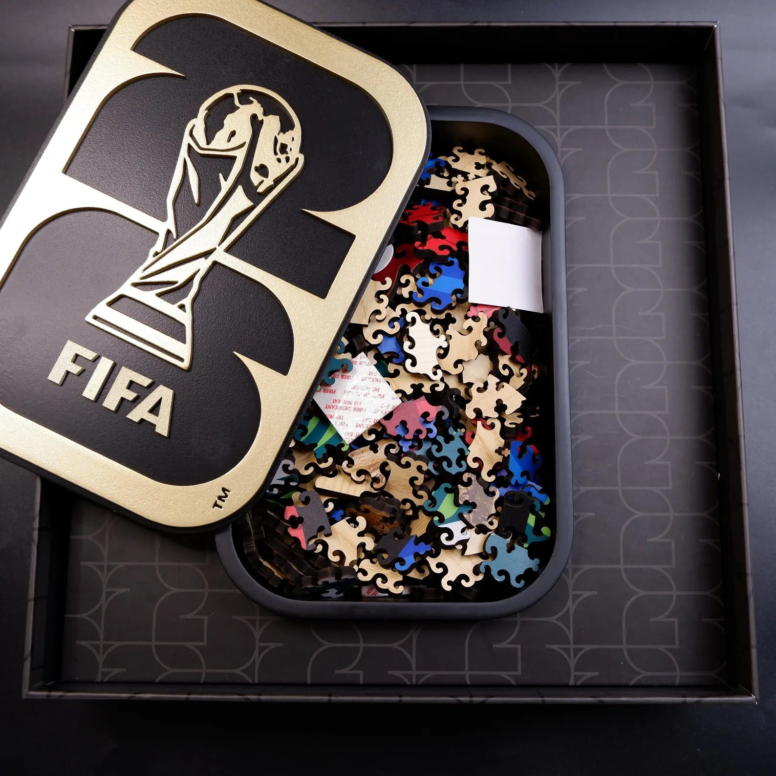 World Cup 2026 wooden puzzle – host countries and trophy luxury design