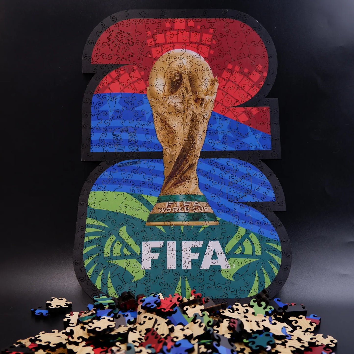 FIFA World Cup 2026 host countries trophy puzzle detail