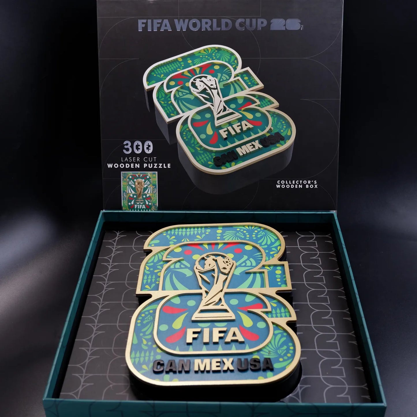 FIFA World Cup 2026 Mexico host logo luxury wooden jigsaw puzzle – officially licensed