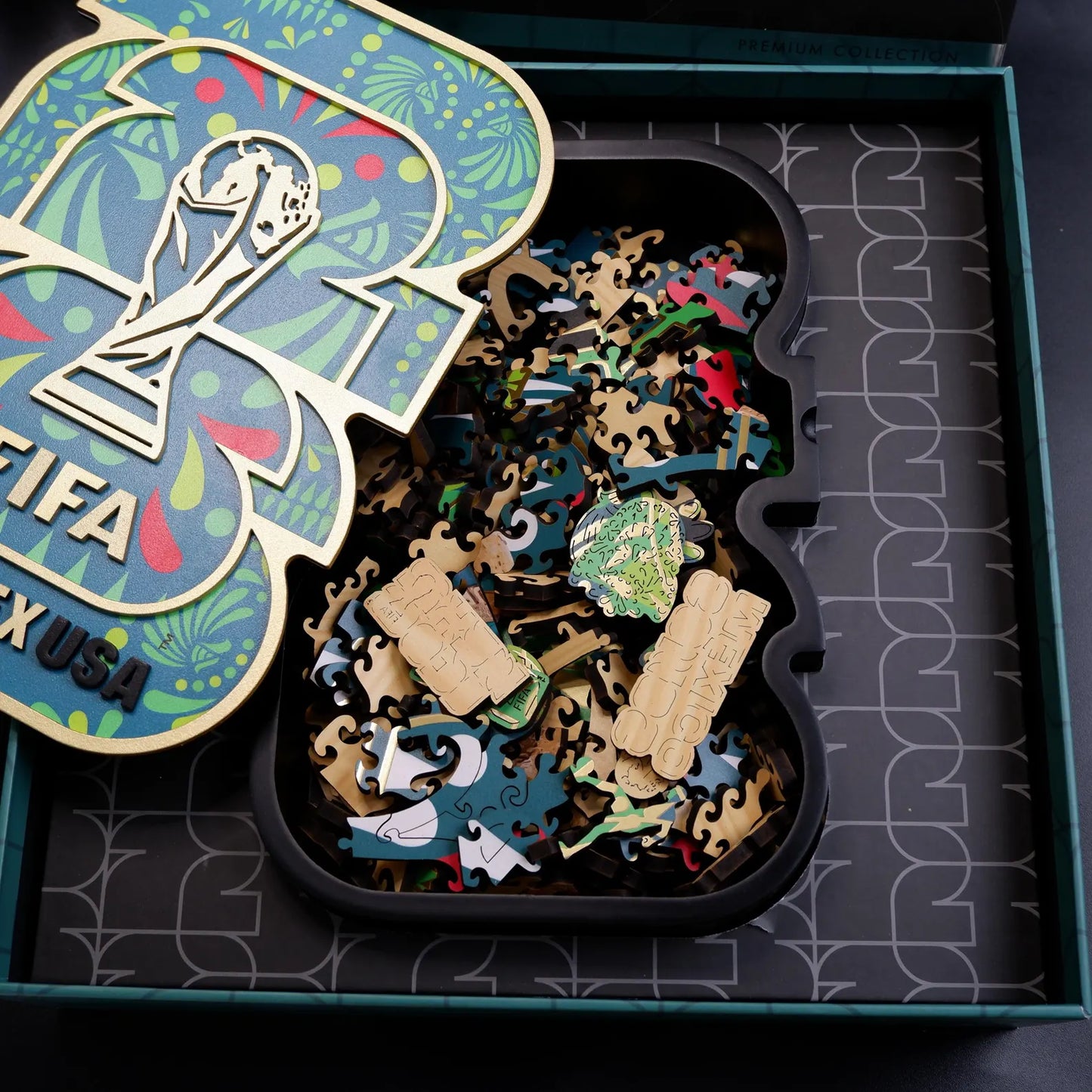 World Cup 2026 wooden puzzle – Mexico host logo luxury design