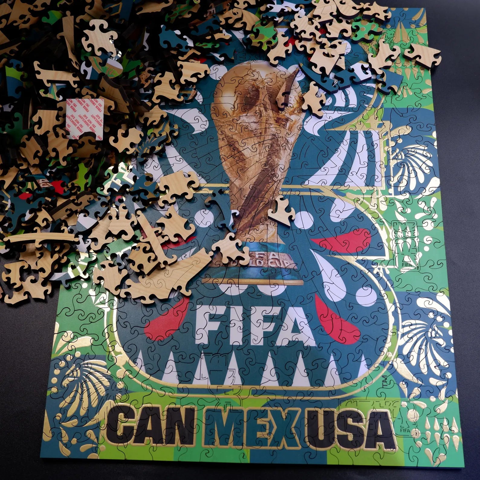 FIFA 2026 Mexico logo luxury wooden jigsaw puzzle – 300 piece edition