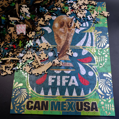 FIFA 2026 Mexico logo luxury wooden jigsaw puzzle – 300 piece edition