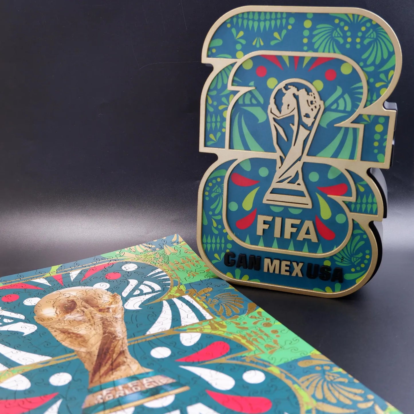 World Cup 2026 Mexico logo luxury wooden puzzle – premium view