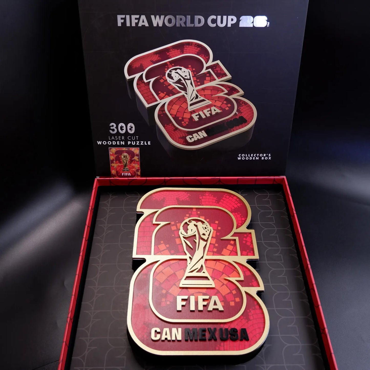 FIFA World Cup 2026 Canada host logo luxury wooden jigsaw puzzle – officially licensed