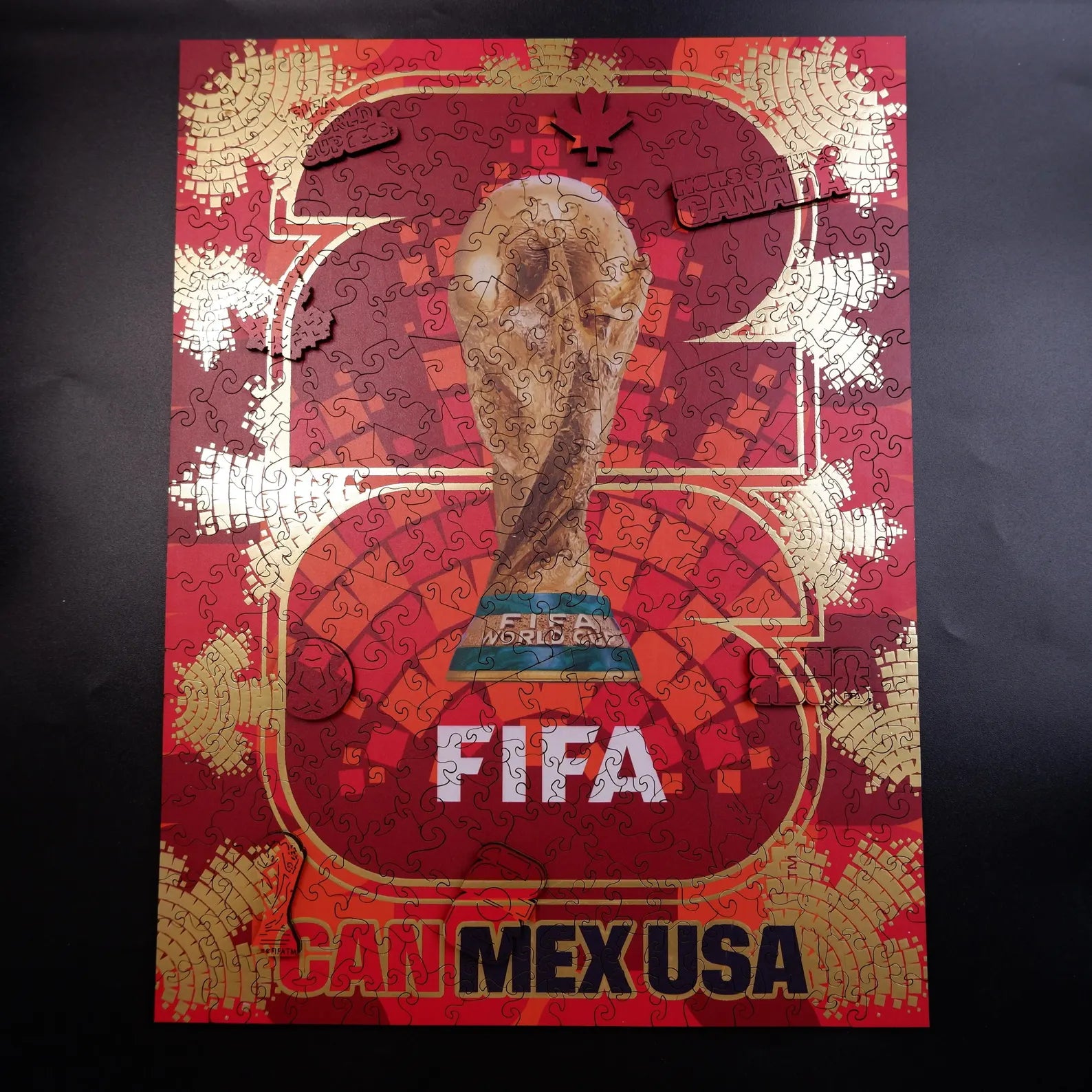 Wooden jigsaw puzzle gift – FIFA World Cup 2026 Canada logo