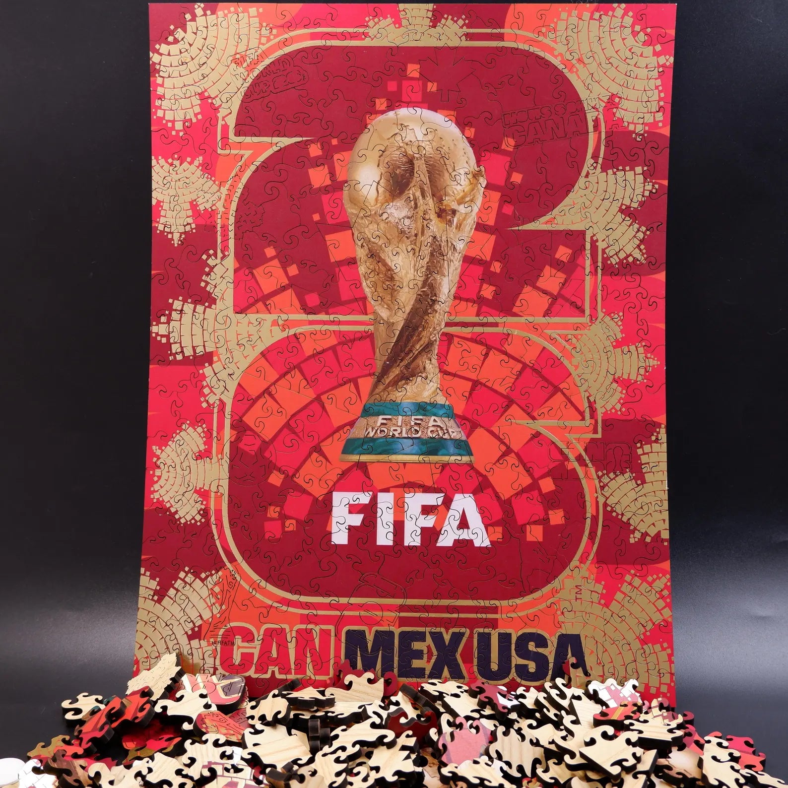World Cup 2026 Canada logo luxury wooden puzzle – premium view