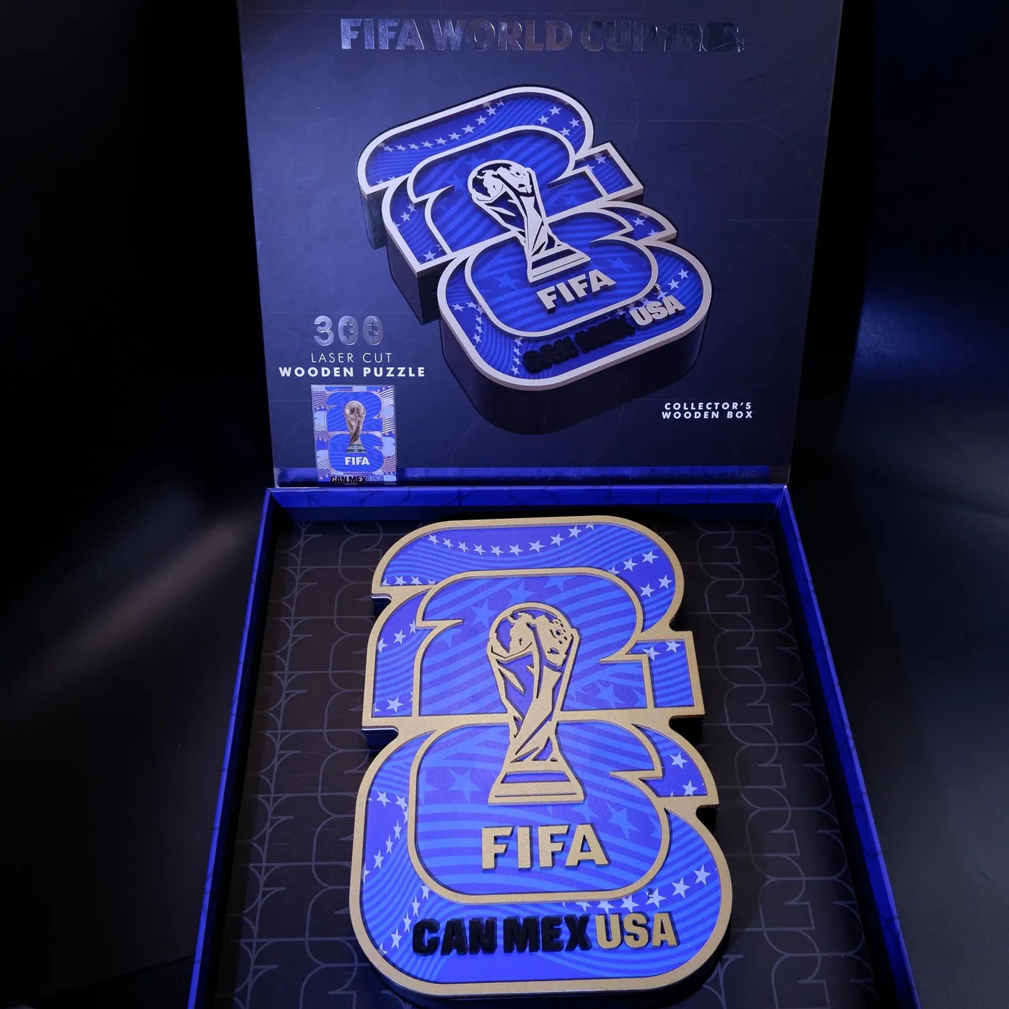 FIFA World Cup 2026 USA host logo luxury wooden jigsaw puzzle – officially licensed