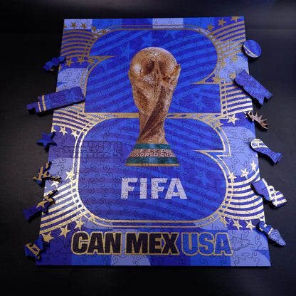 Wooden jigsaw puzzle gift – FIFA World Cup 2026 USA logo