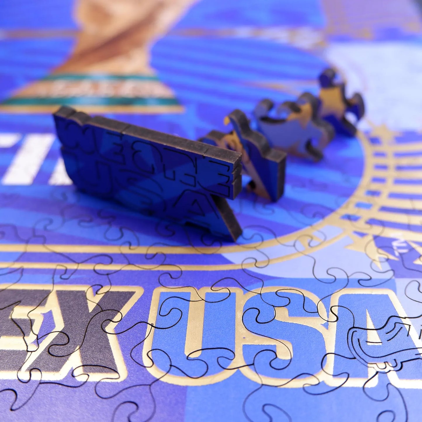 World Cup 2026 USA logo luxury wooden puzzle – premium view