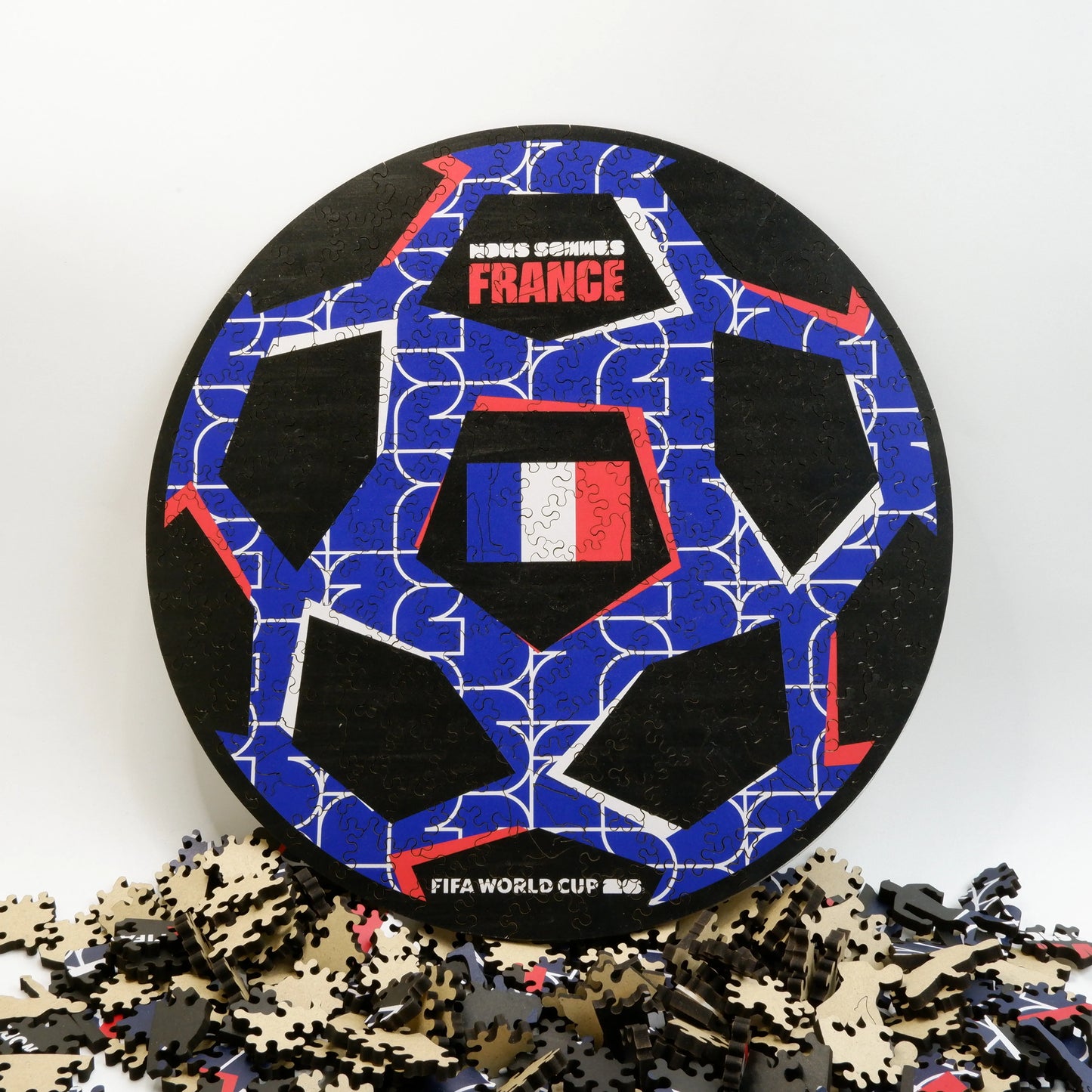 FIFA World Cup 2026 France ball wooden jigsaw puzzle – officially licensed