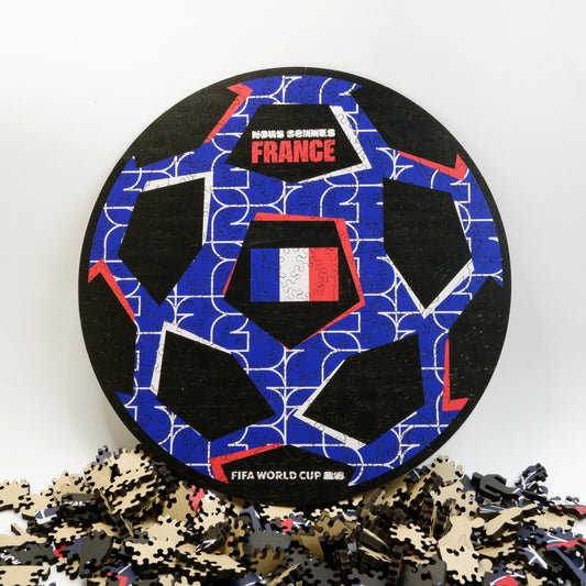 FIFA World Cup 2026 France ball wooden jigsaw puzzle – officially licensed