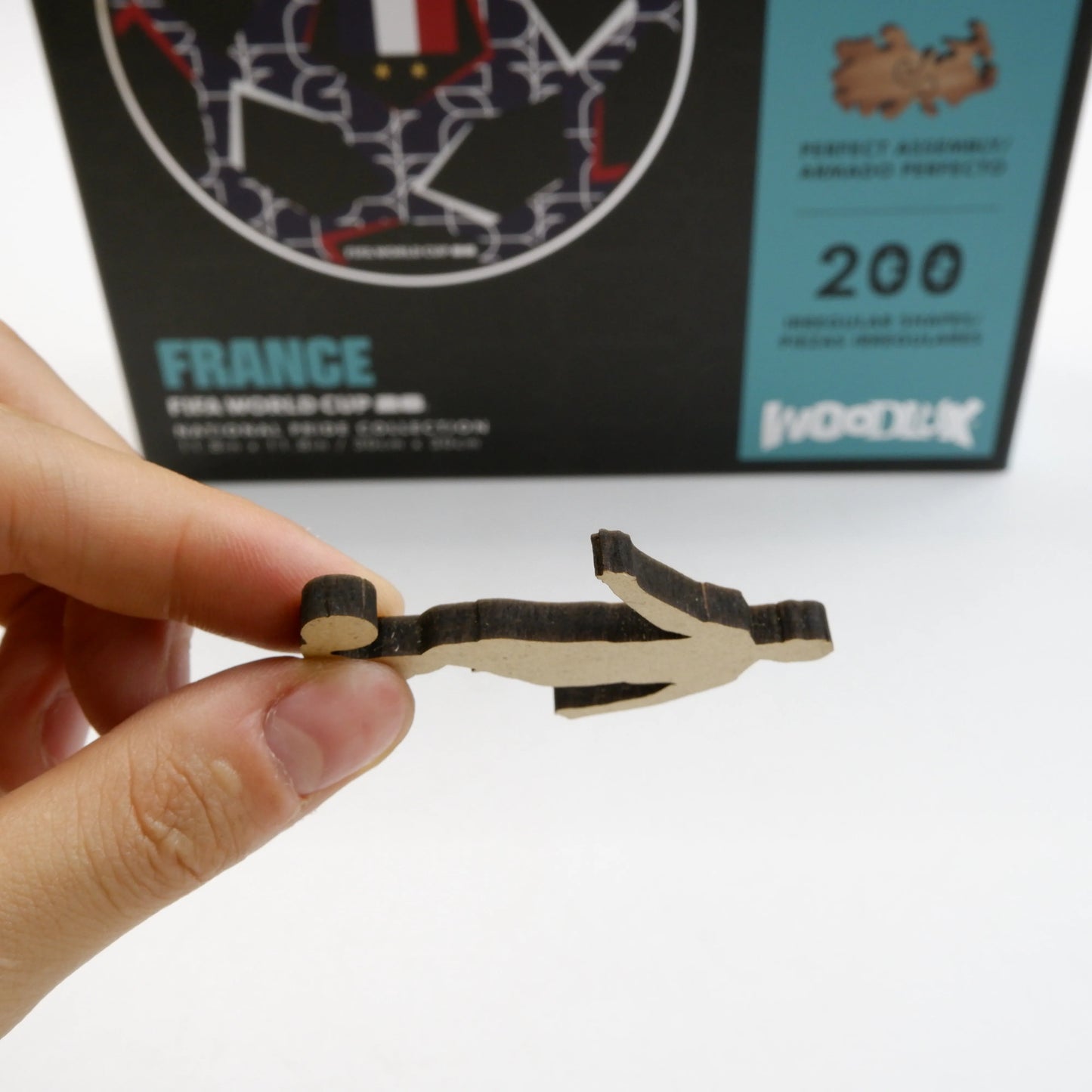 FIFA 2026 France ball wooden puzzle – angle view