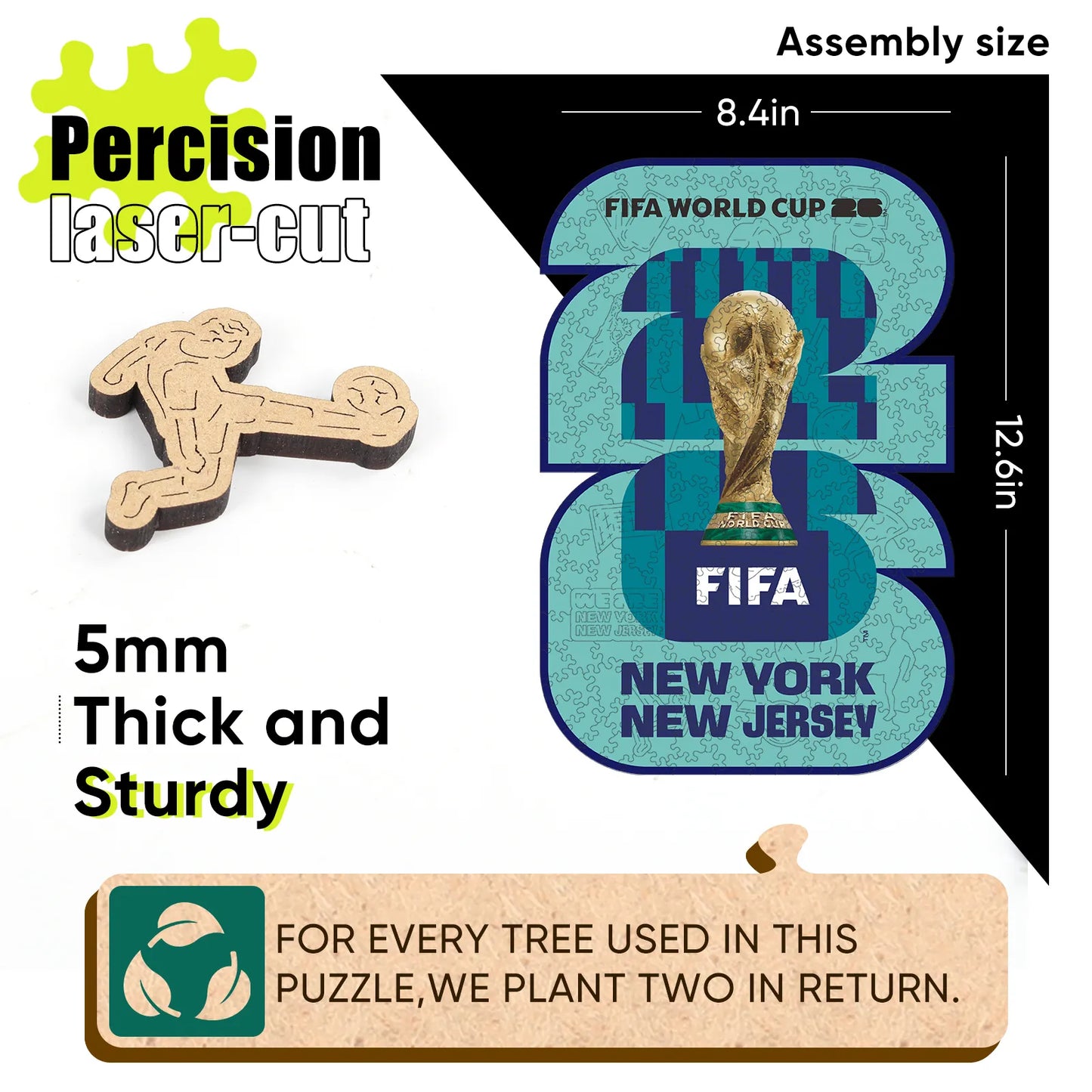 Officially licensed World Cup 2026 NYC NJ logo puzzle