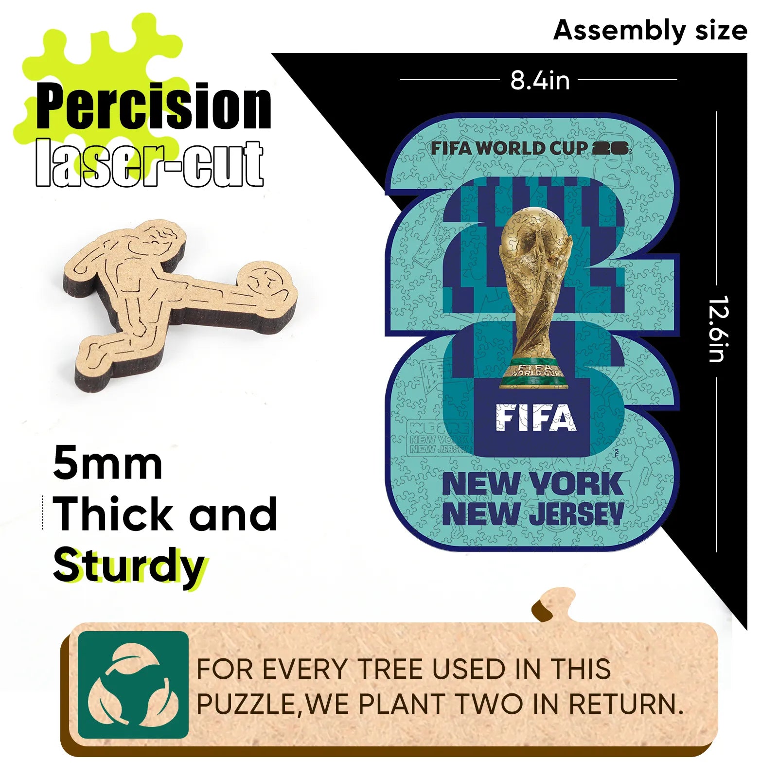 Officially licensed World Cup 2026 NYC NJ logo puzzle
