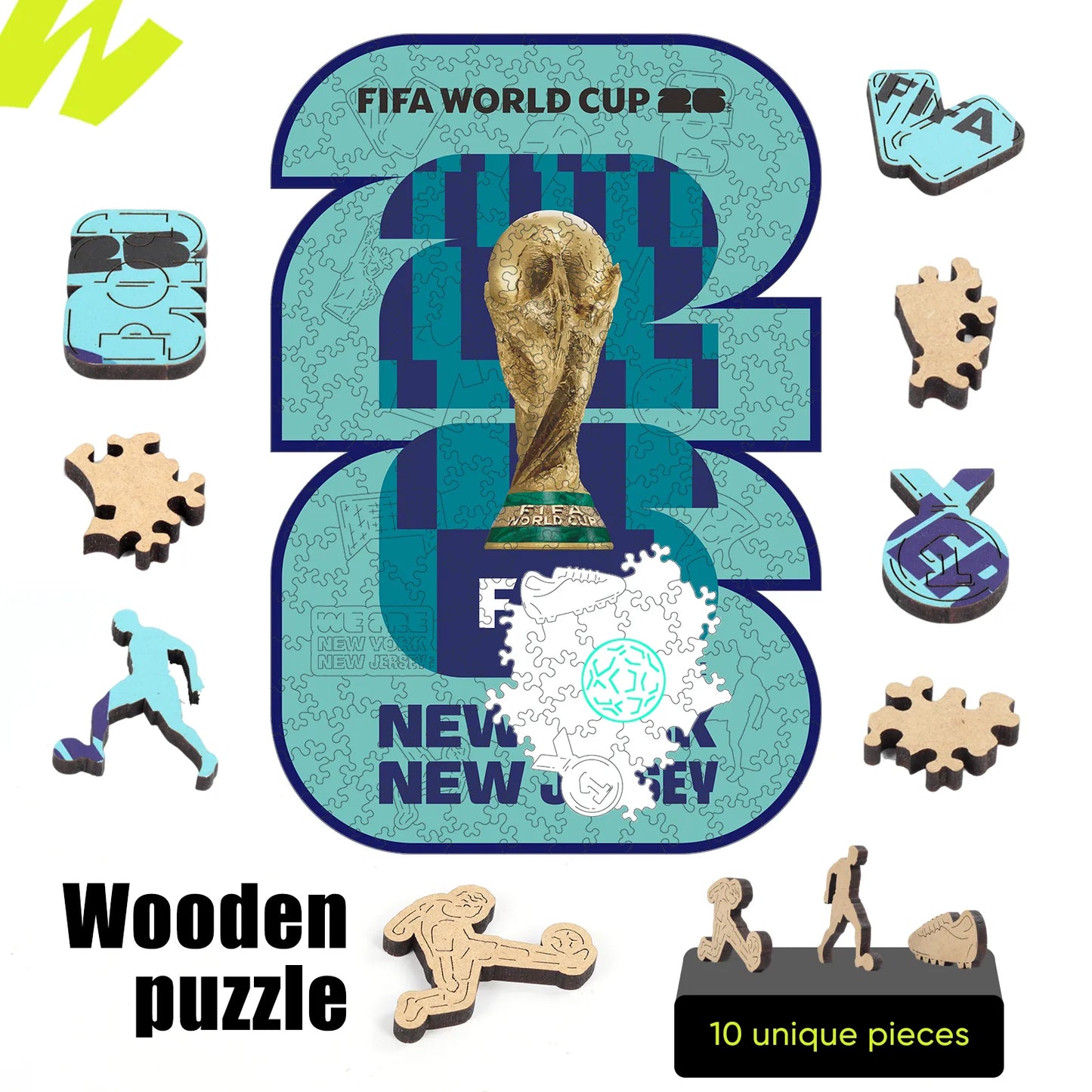 Wooden jigsaw puzzle gift – FIFA World Cup 2026 NYC NJ logo
