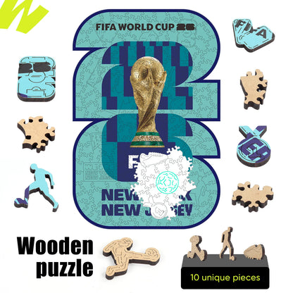 Wooden jigsaw puzzle gift – FIFA World Cup 2026 NYC NJ logo