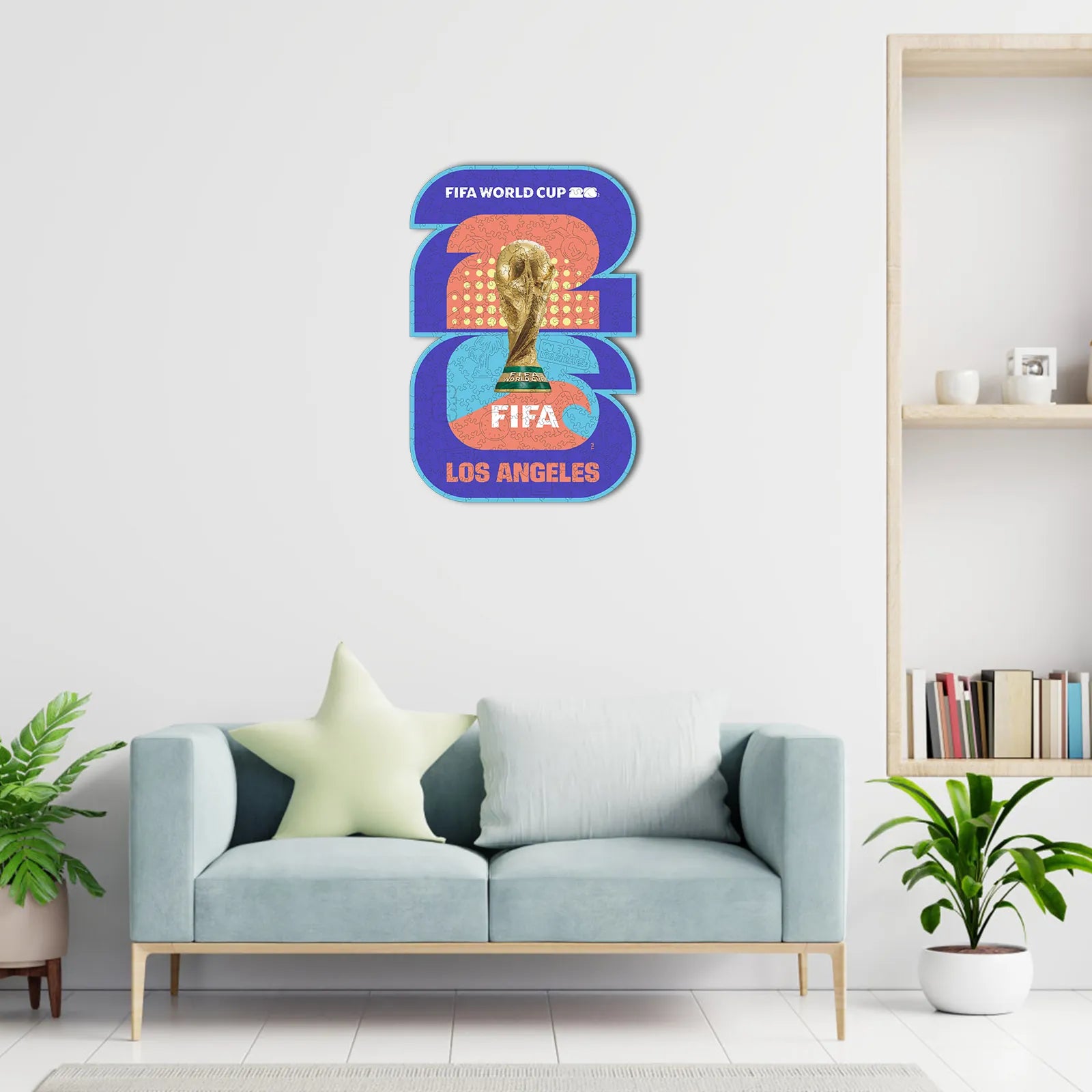 World Cup 2026 wooden puzzle – Los Angeles logo design