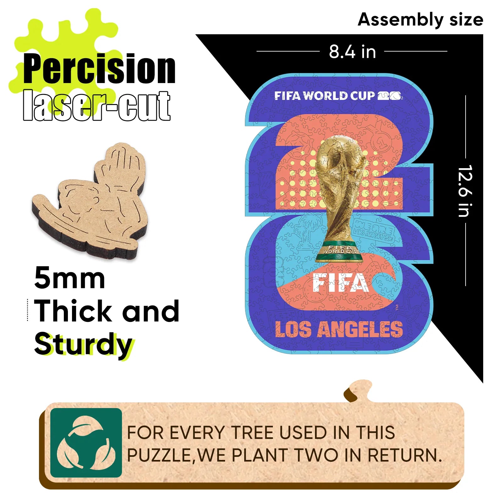 Officially licensed World Cup 2026 Los Angeles logo puzzle